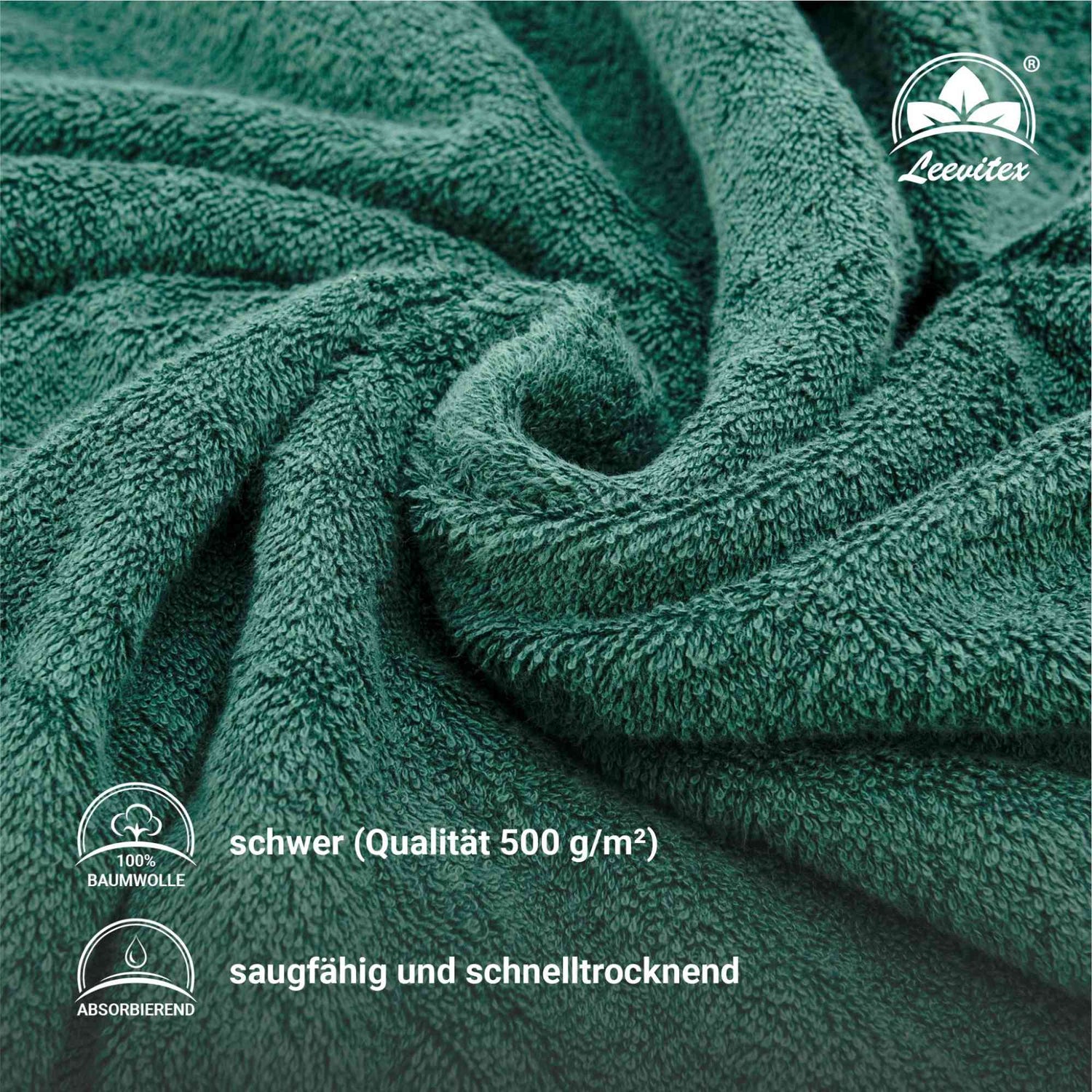 Duschtücher im 2er Set – 100% Baumwolle, 70 x 140 cm, weich und saugfähig