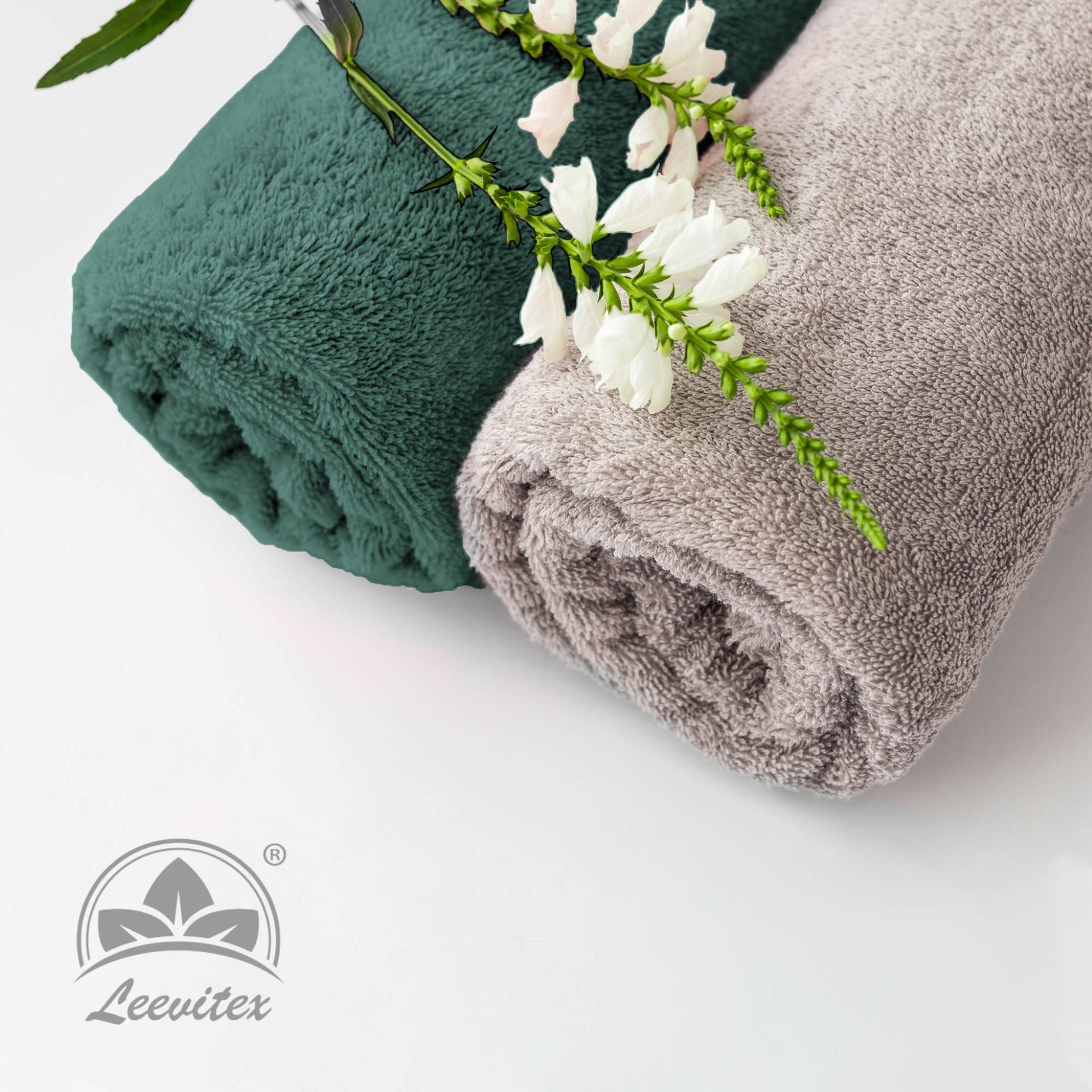 Saunatücher aus 100% Baumwolle im 2er Set – 80 x 200 cm, weich und saugfähig