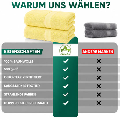 Duschtücher im 2er Set – 100% Baumwolle, 70 x 140 cm, weich und saugfähig