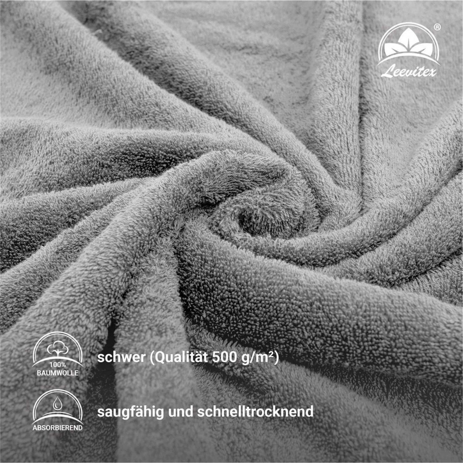 Duschtücher im 2er Set – 100% Baumwolle, 70 x 140 cm, weich und saugfähig