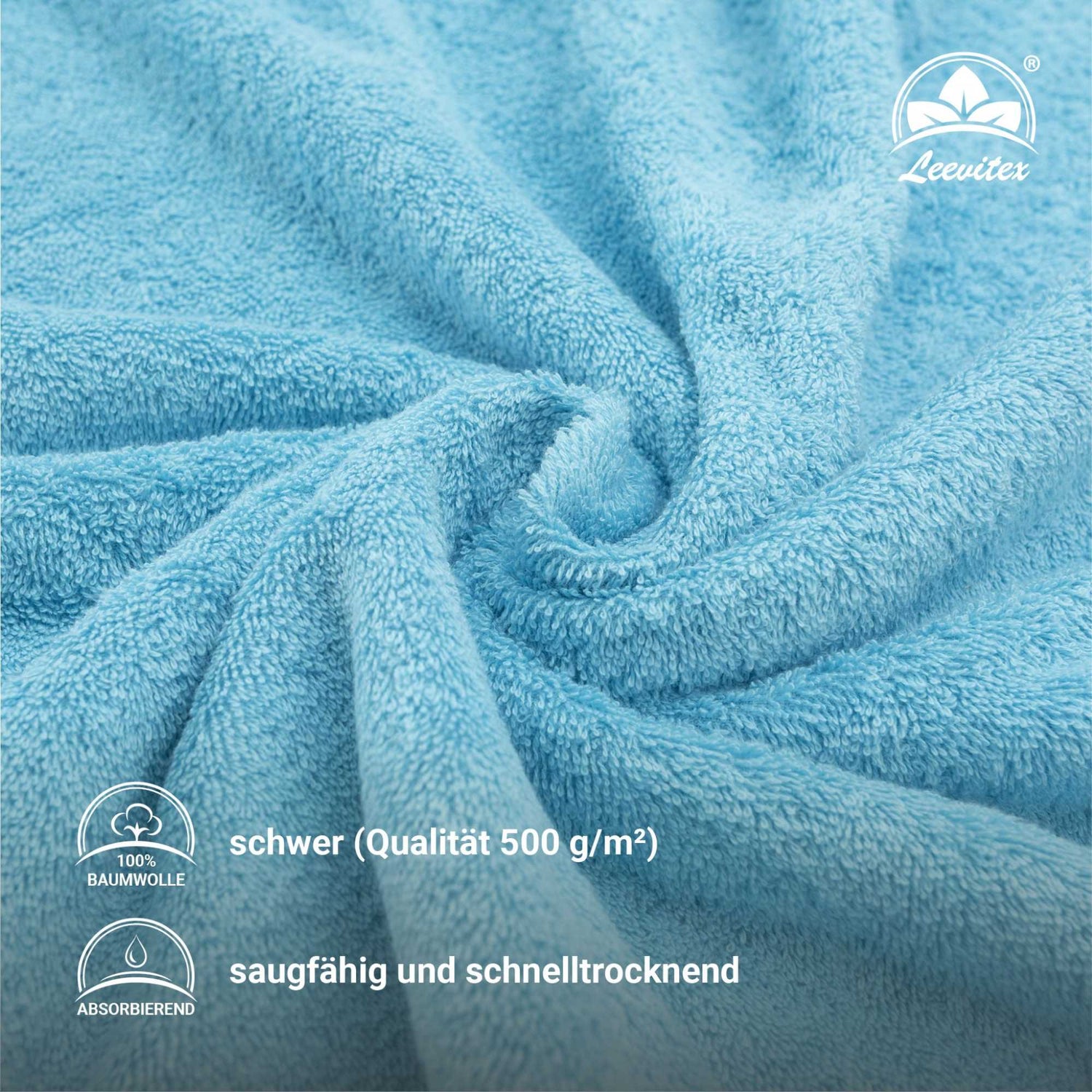 Duschtücher im 2er Set – 100% Baumwolle, 70 x 140 cm, weich und saugfähig