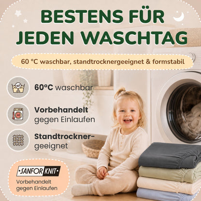 Kinder Spannbettlaken 70 x 140 cm von Leevitex im 1er Pack – 100% Jersey-Baumwolle,