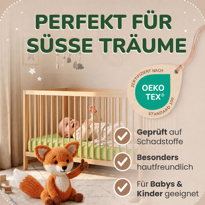 Kinderspannbettlaken von Leevitex im 2er Pack – 100% Jersey-Baumwolle, 70 x 140 cm