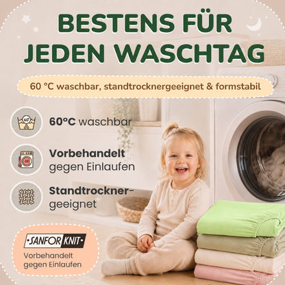 Kinderspannbettlaken von Leevitex im 2er Pack – 100% Jersey-Baumwolle, 70 x 140 cm