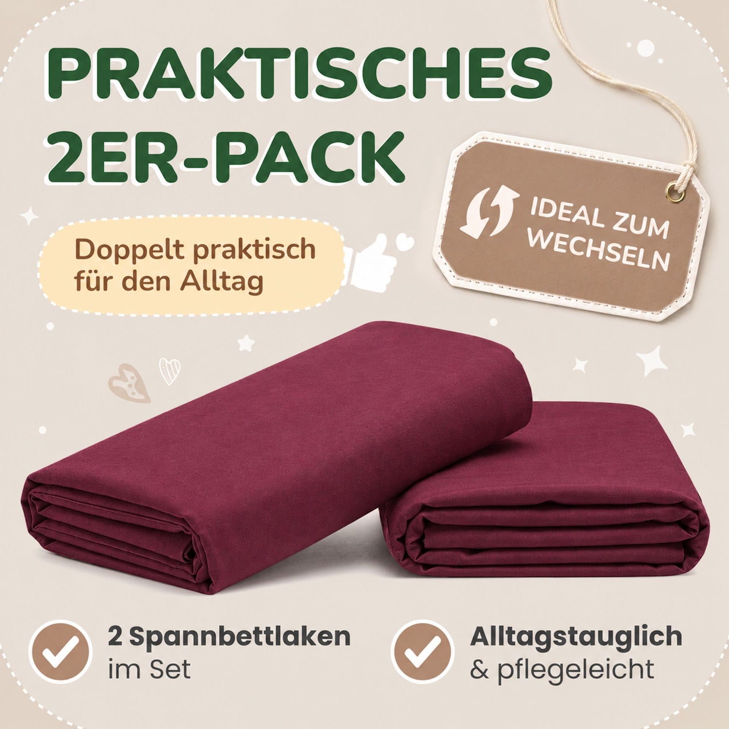 Kinderspannbettlaken von Leevitex im 2er Pack – 100% Jersey-Baumwolle, 70 x 140 cm