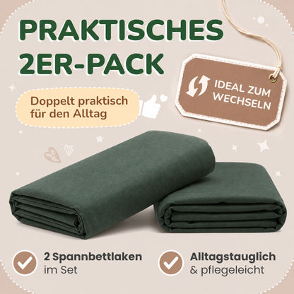 Kinderspannbettlaken von Leevitex im 2er Pack – 100% Jersey-Baumwolle, 70 x 140 cm