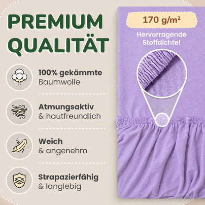 Kinderspannbettlaken von Leevitex im 2er Pack – 100% Jersey-Baumwolle, 70 x 140 cm
