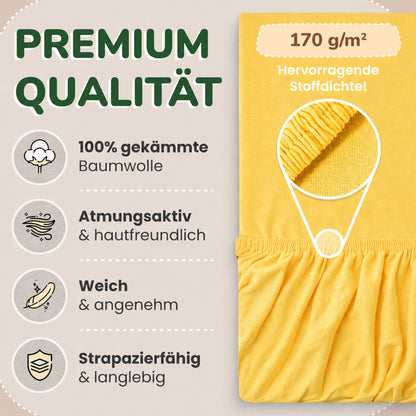 Kinderspannbettlaken von Leevitex im 2er Pack – 100% Jersey-Baumwolle, 70 x 140 cm