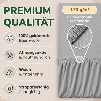 Kinderspannbettlaken von Leevitex im 2er Pack – 100% Jersey-Baumwolle, 70 x 140 cm