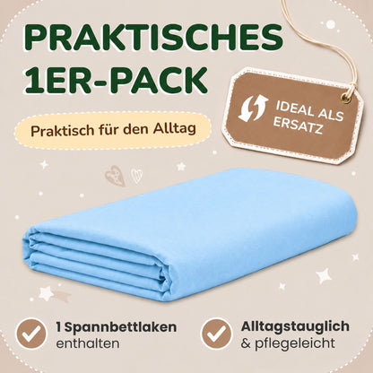 Kinder Spannbettlaken 70 x 140 cm von Leevitex im 1er Pack – 100% Jersey-Baumwolle,