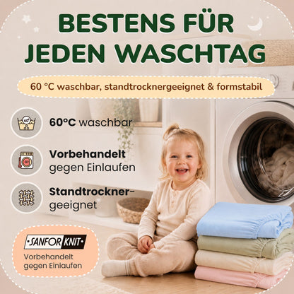 Kinderspannbettlaken von Leevitex im 2er Pack – 100% Jersey-Baumwolle, 70 x 140 cm