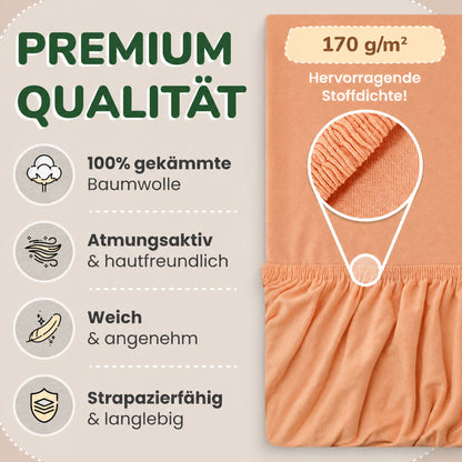 Kinderspannbettlaken von Leevitex im 2er Pack – 100% Jersey-Baumwolle, 70 x 140 cm
