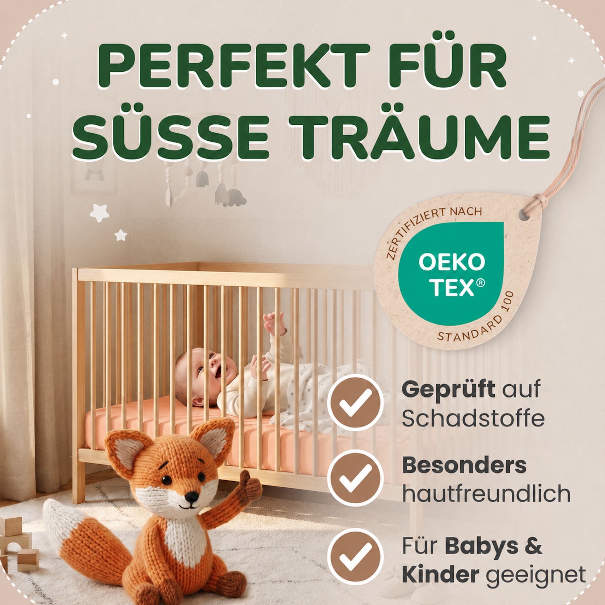 Kinderspannbettlaken von Leevitex im 2er Pack – 100% Jersey-Baumwolle, 70 x 140 cm
