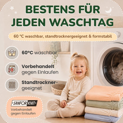 Kinderspannbettlaken von Leevitex im 2er Pack – 100% Jersey-Baumwolle, 70 x 140 cm