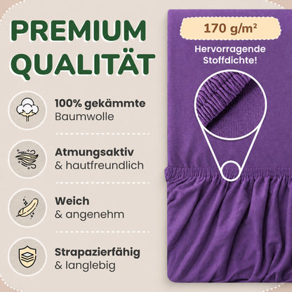 Kinderspannbettlaken von Leevitex im 2er Pack – 100% Jersey-Baumwolle, 70 x 140 cm