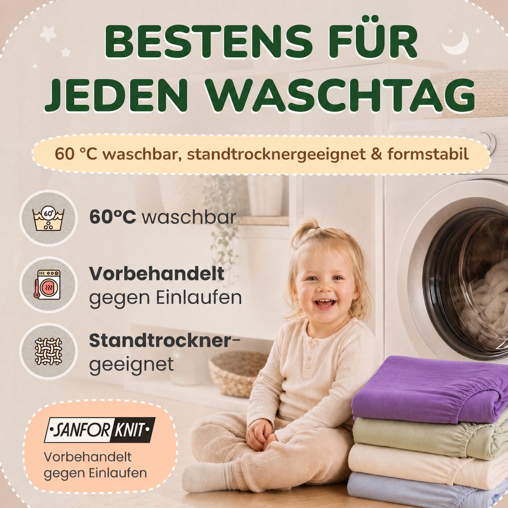 Kinderspannbettlaken von Leevitex im 2er Pack – 100% Jersey-Baumwolle, 70 x 140 cm