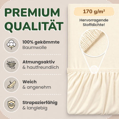 Kinderspannbettlaken von Leevitex im 2er Pack – 100% Jersey-Baumwolle, 70 x 140 cm