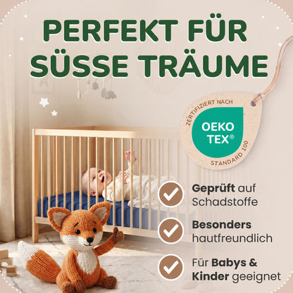 Kinderspannbettlaken von Leevitex im 2er Pack – 100% Jersey-Baumwolle, 70 x 140 cm