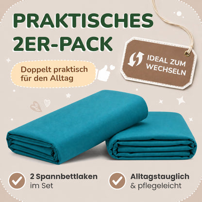 Kinderspannbettlaken von Leevitex im 2er Pack – 100% Jersey-Baumwolle, 70 x 140 cm