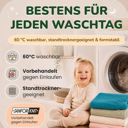Kinderspannbettlaken von Leevitex im 2er Pack – 100% Jersey-Baumwolle, 70 x 140 cm