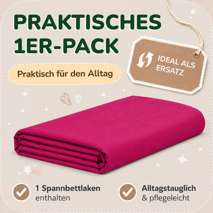 Kinder Spannbettlaken 70 x 140 cm von Leevitex im 1er Pack – 100% Jersey-Baumwolle,