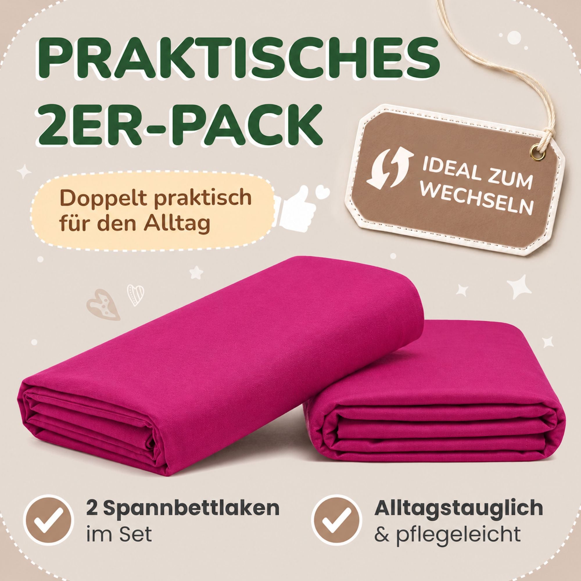 Kinderspannbettlaken von Leevitex im 2er Pack – 100% Jersey-Baumwolle, 70 x 140 cm