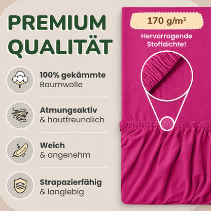Kinderspannbettlaken von Leevitex im 2er Pack – 100% Jersey-Baumwolle, 70 x 140 cm