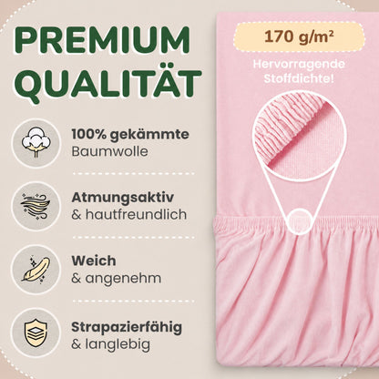 Kinderspannbettlaken von Leevitex im 2er Pack – 100% Jersey-Baumwolle, 70 x 140 cm