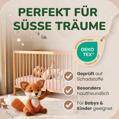 Kinderspannbettlaken von Leevitex im 2er Pack – 100% Jersey-Baumwolle, 70 x 140 cm