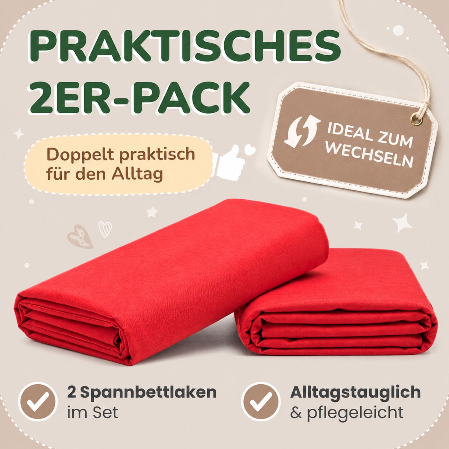 Kinderspannbettlaken von Leevitex im 2er Pack – 100% Jersey-Baumwolle, 70 x 140 cm