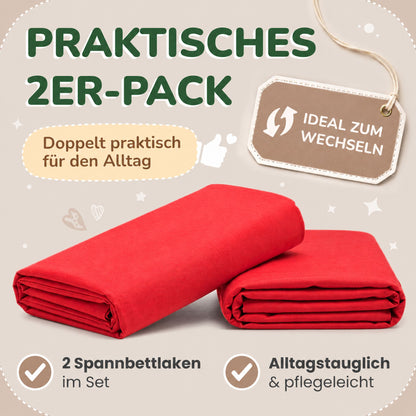 Kinderspannbettlaken von Leevitex im 2er Pack – 100% Jersey-Baumwolle, 70 x 140 cm