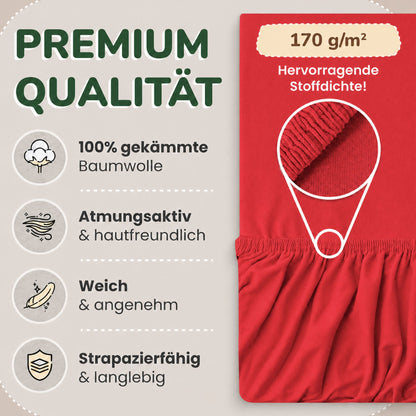 Kinderspannbettlaken von Leevitex im 2er Pack – 100% Jersey-Baumwolle, 70 x 140 cm