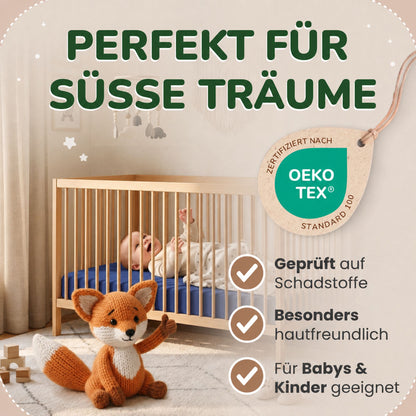 Kinderspannbettlaken von Leevitex im 2er Pack – 100% Jersey-Baumwolle, 70 x 140 cm