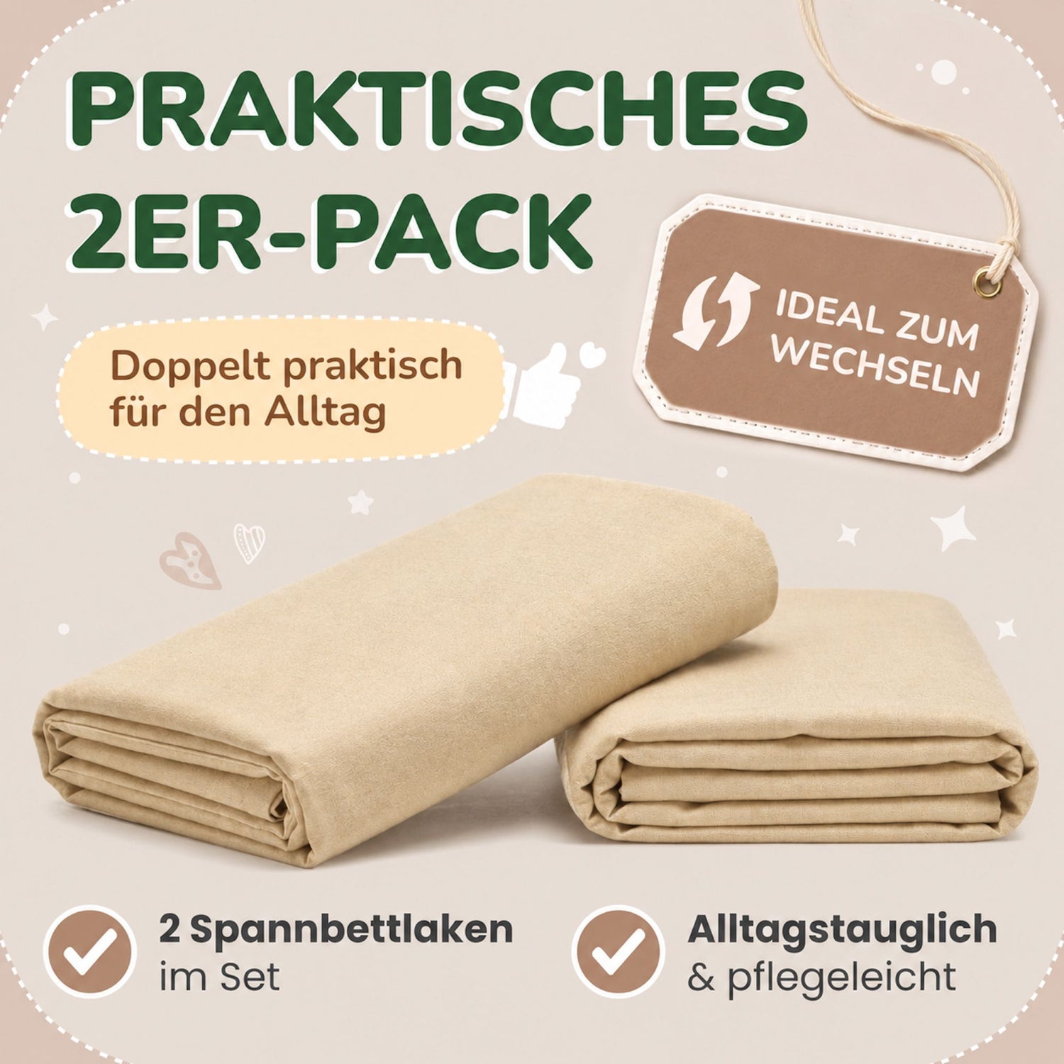Kinderspannbettlaken von Leevitex im 2er Pack – 100% Jersey-Baumwolle, 70 x 140 cm