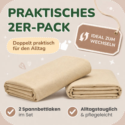 Kinderspannbettlaken von Leevitex im 2er Pack – 100% Jersey-Baumwolle, 70 x 140 cm