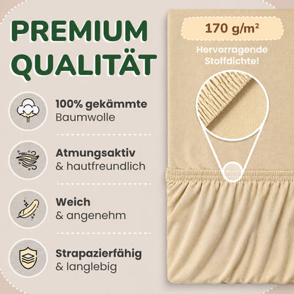 Kinderspannbettlaken von Leevitex im 2er Pack – 100% Jersey-Baumwolle, 70 x 140 cm