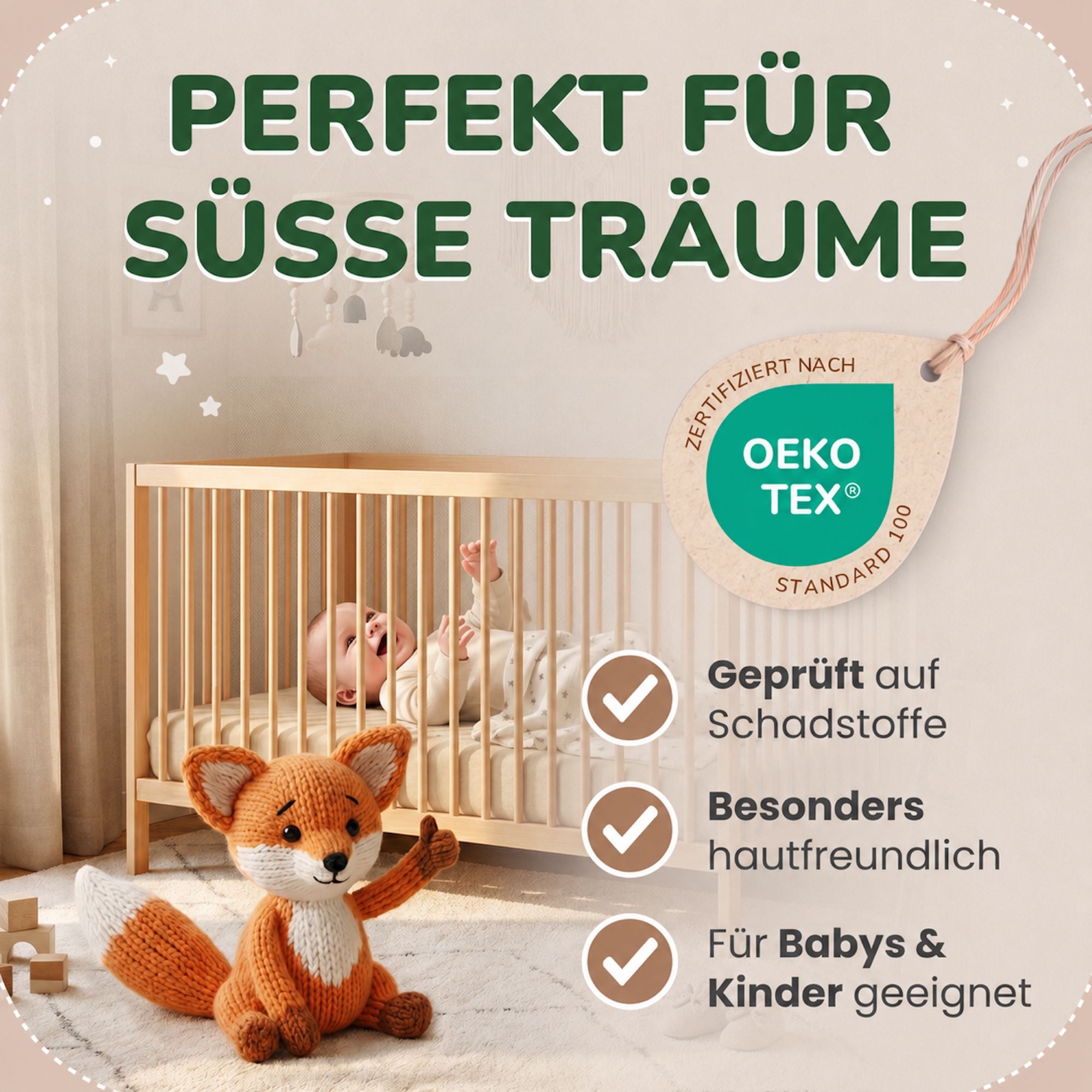 Kinderspannbettlaken von Leevitex im 2er Pack – 100% Jersey-Baumwolle, 70 x 140 cm