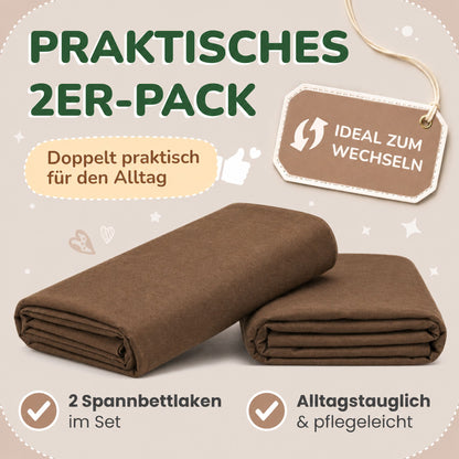 Kinderspannbettlaken von Leevitex im 2er Pack – 100% Jersey-Baumwolle, 70 x 140 cm