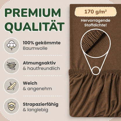 Kinderspannbettlaken von Leevitex im 2er Pack – 100% Jersey-Baumwolle, 70 x 140 cm