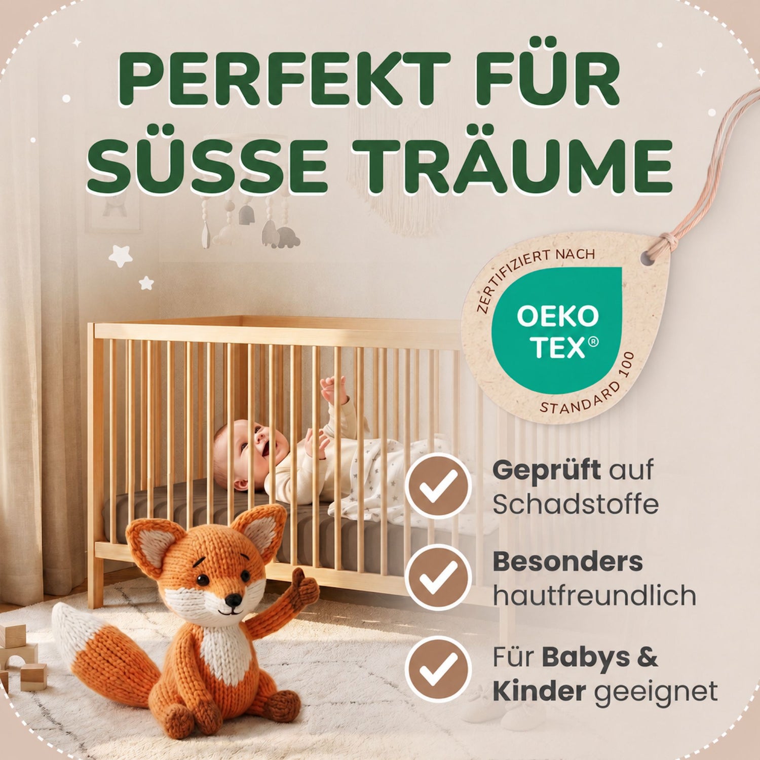 Kinderspannbettlaken von Leevitex im 2er Pack – 100% Jersey-Baumwolle, 70 x 140 cm