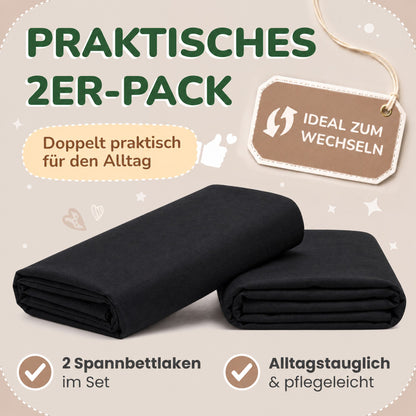 Kinderspannbettlaken von Leevitex im 2er Pack – 100% Jersey-Baumwolle, 70 x 140 cm