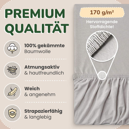 Kinderspannbettlaken von Leevitex im 2er Pack – 100% Jersey-Baumwolle, 70 x 140 cm