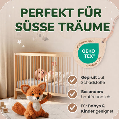 Kinderspannbettlaken von Leevitex im 2er Pack – 100% Jersey-Baumwolle, 70 x 140 cm