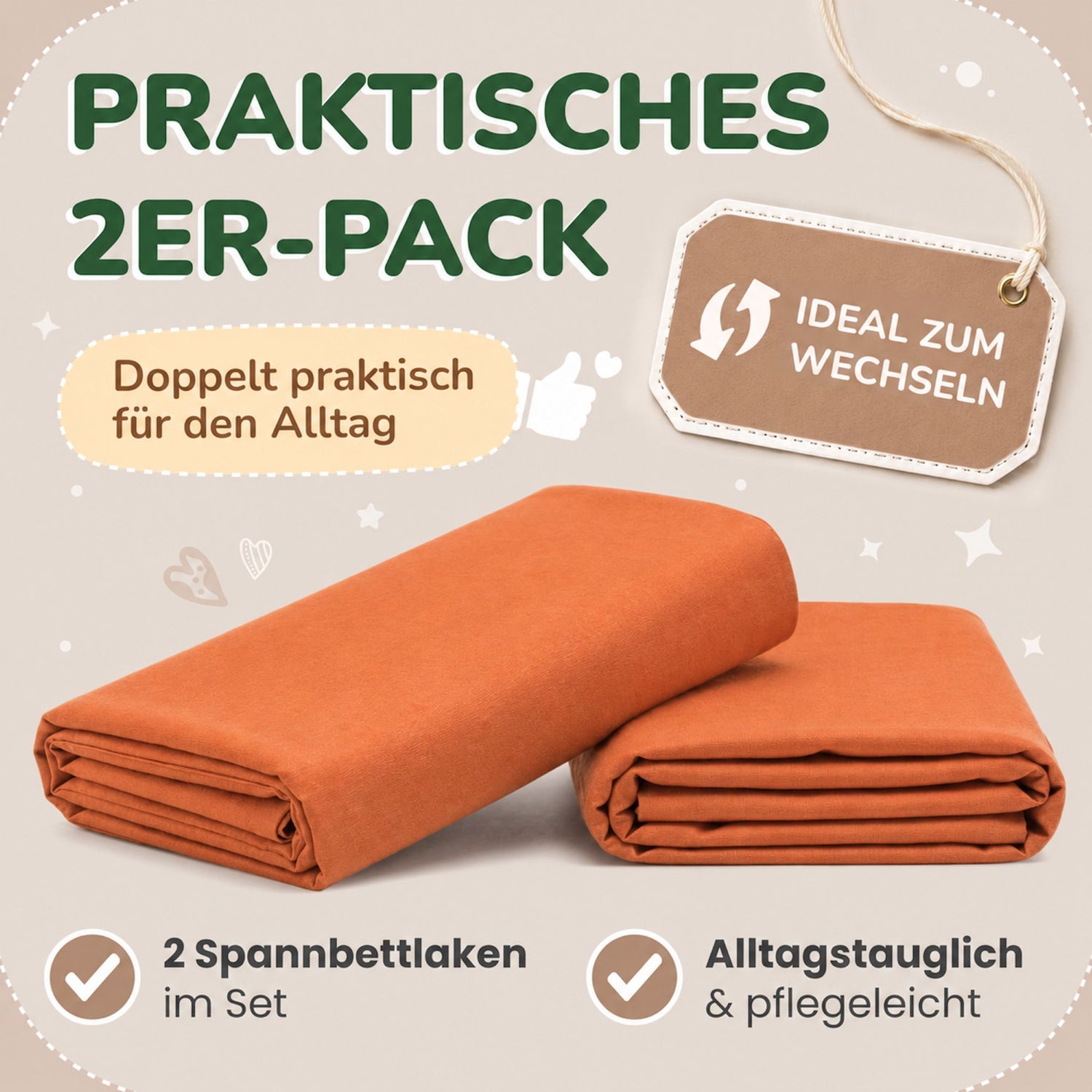 Kinderspannbettlaken von Leevitex im 2er Pack – 100% Jersey-Baumwolle, 70 x 140 cm