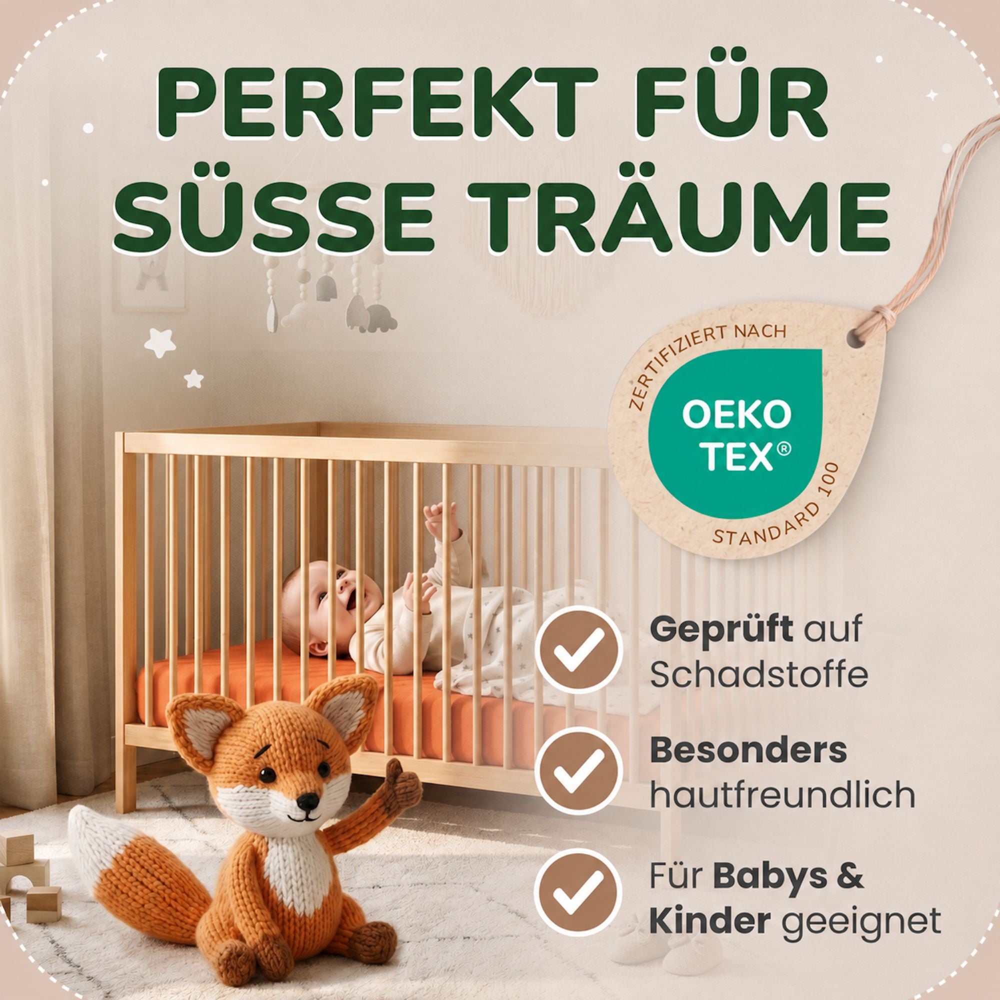 Kinderspannbettlaken von Leevitex im 2er Pack – 100% Jersey-Baumwolle, 70 x 140 cm