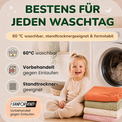 Kinderspannbettlaken von Leevitex im 2er Pack – 100% Jersey-Baumwolle, 70 x 140 cm