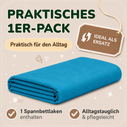 Kinder Spannbettlaken 70 x 140 cm von Leevitex im 1er Pack – 100% Jersey-Baumwolle,
