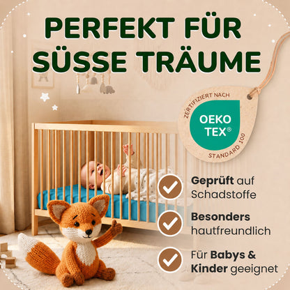 Kinderspannbettlaken von Leevitex im 2er Pack – 100% Jersey-Baumwolle, 70 x 140 cm