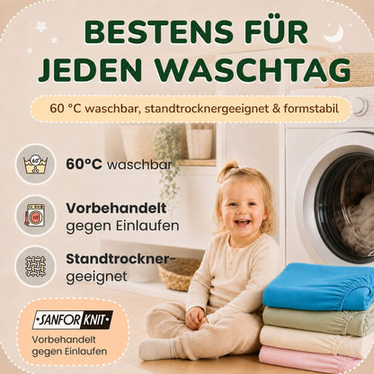 Kinderspannbettlaken von Leevitex im 2er Pack – 100% Jersey-Baumwolle, 70 x 140 cm