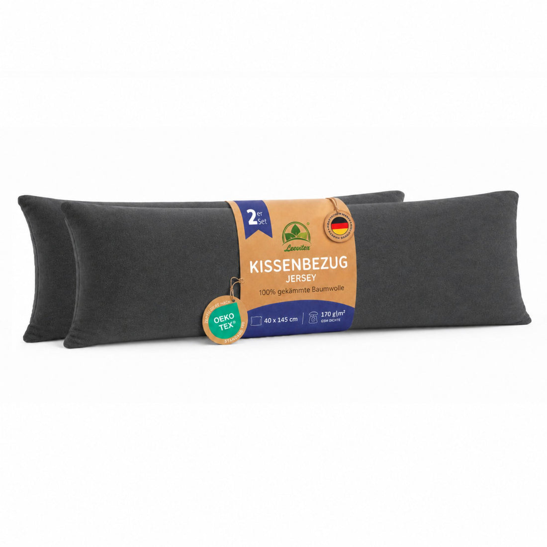 Kissenbezüge 2er Set 40x145 cm - 100% Baumwolle, stilvoll und gemütlich
